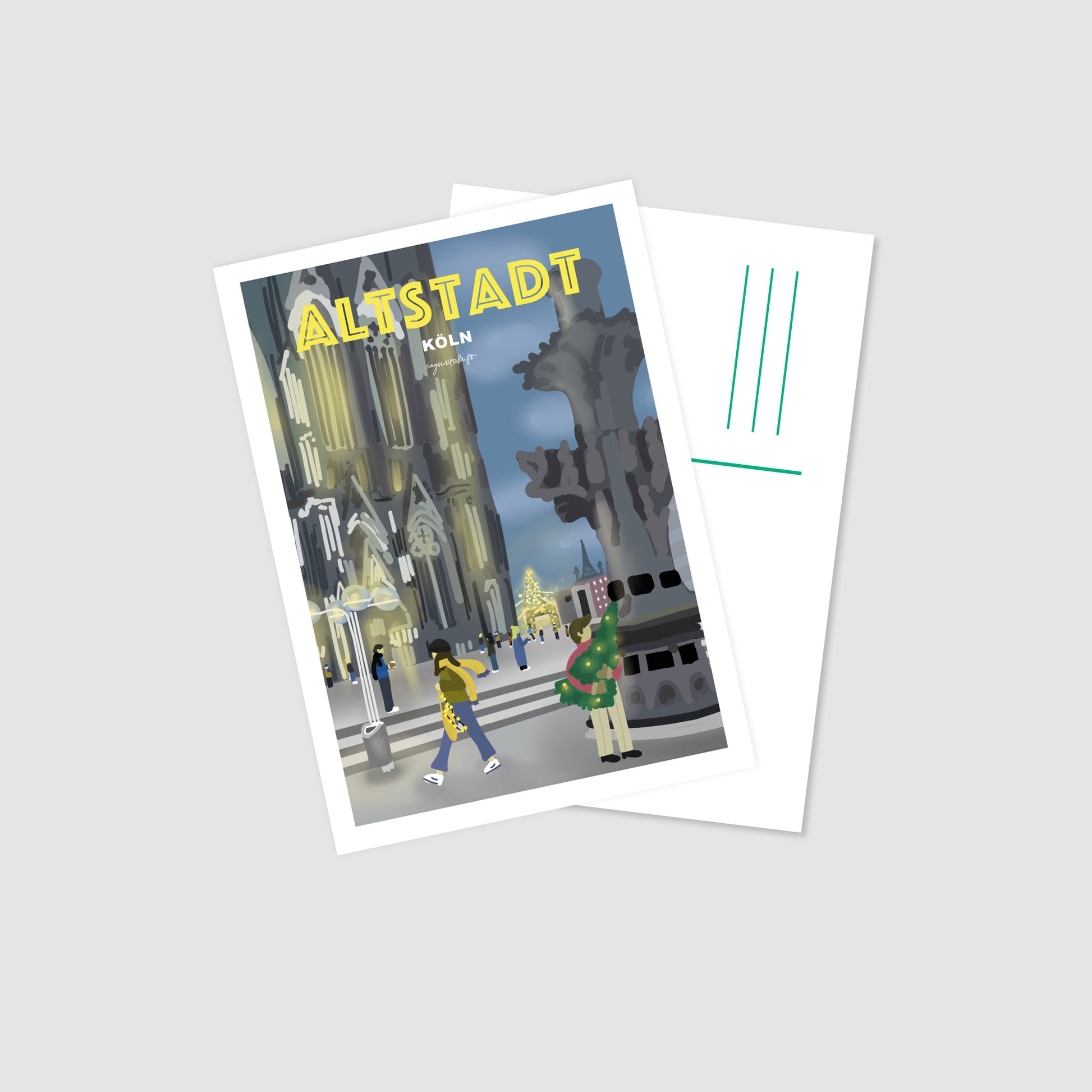 Postkarte Altstadt Köln – sagsmitschrift